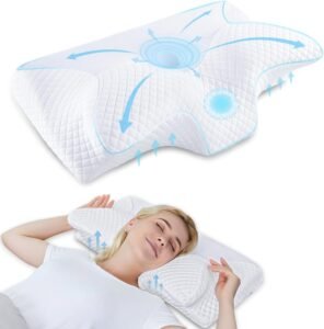 Almohada cervical Homca en un ambiente de descanso relajante